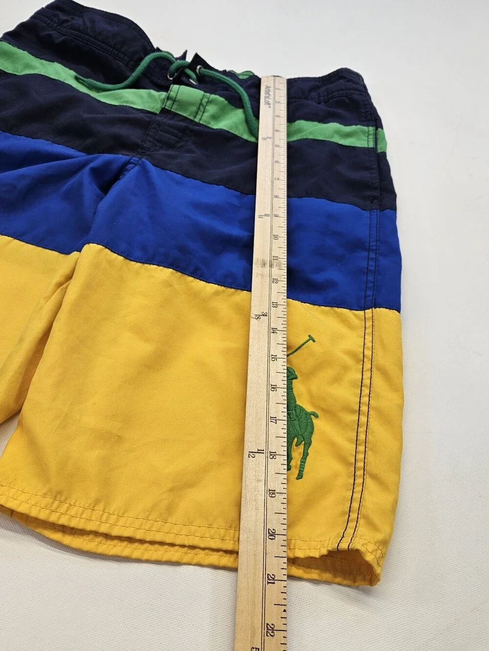 POLO RALPH LAUREN Swim Shorts Size X-Large 18 - 20 years Blue Yellow